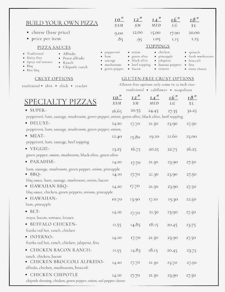 The PF Pizzeria (Pizza Factory), Pub, and Grinds PICKLE PIZZA